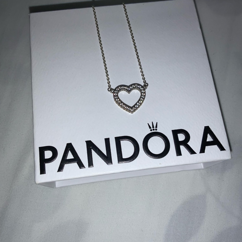 Pandora Sparkling Open Heart Necklace